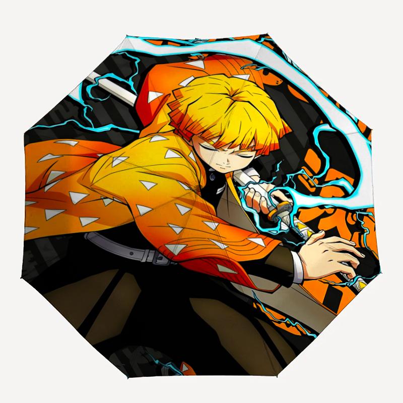 1pc Agatsuma Zenitsu (6) Umbrella, Sun Protection, And UV Shielding. It Has Eight Sturdy Ribs for Outdoor Use And Perfect As a Holiday Gift