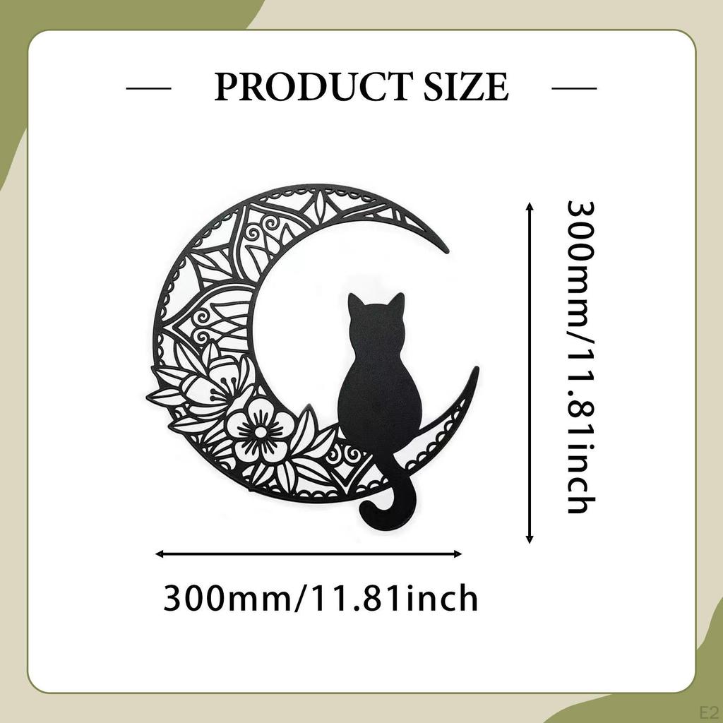 Black Decor Cat Silhouette Minimalist Modern 11.81inch Wall for Indoor Bedroom Balcony Corridor