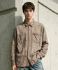 Burkeru Cotton Linen Dyed Long Sleeve Shirt Brown