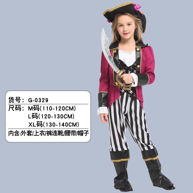 Halloween cos costumes children pirate clothes party costumes caribbean pirate captain jack dress up