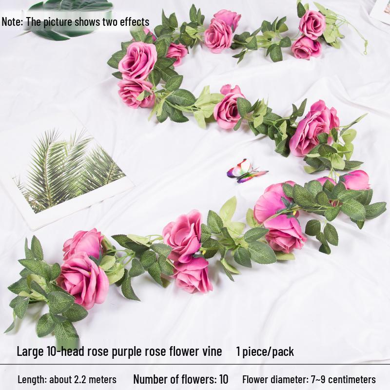Artificial Rose Vine Floral Ceiling Decor