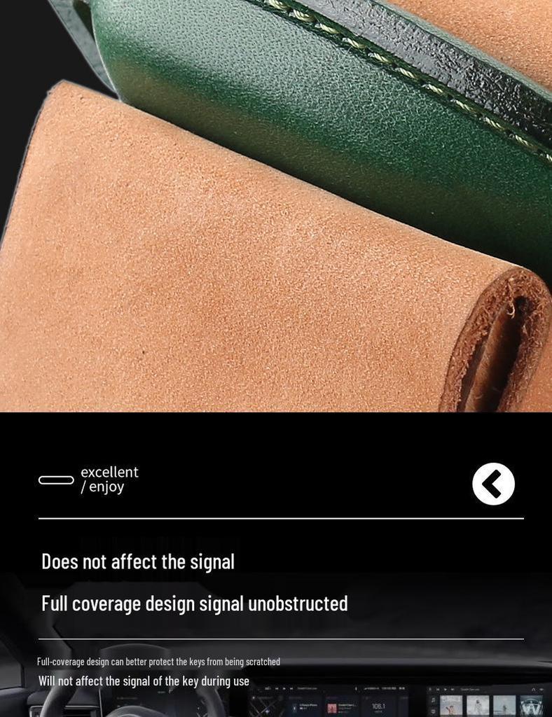Premium Genuine Leather Key Case for Ideal ONE 2020 - Vintage Cowhide Car Key Bag with Personality