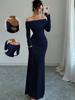 Womens Sexy Low Back One Shoulder Dress Elegant Evening Gown Cocktail Party Dress