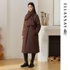 ELLASSAY Women's Lyocell Scarf Lapel Long Down Jacket
