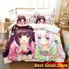 New Nekopara Ova Bedding Set Duvet Cover Sheet Printed Bed Set Pillowcase Bed Full Queen King Size Comforter Bedroom