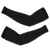 Cycling Windproof Fleece Arm Warmers Outdoor Sports Arm Sleeves Cover (Black L)