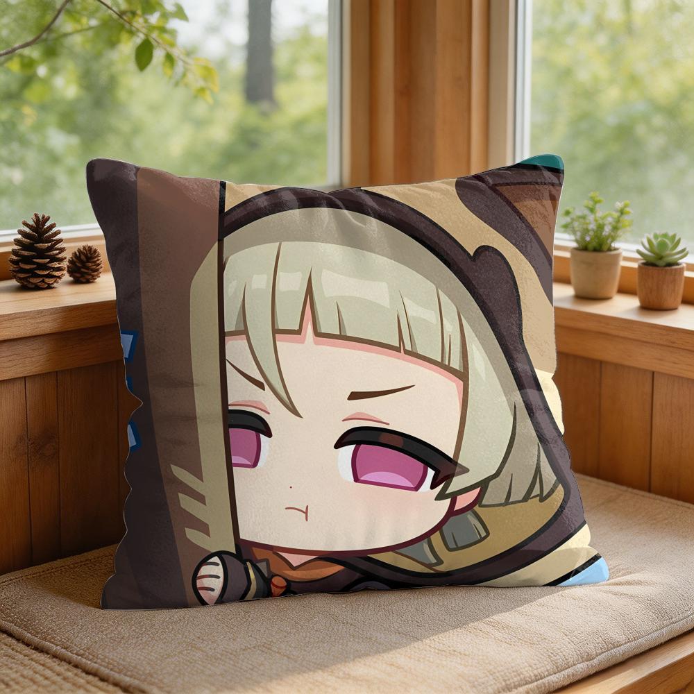 Sayu Genshin Impact Cute Cushion Cover Square Short Plush Pillow Case Living Room Sofa Home Decor Funda X