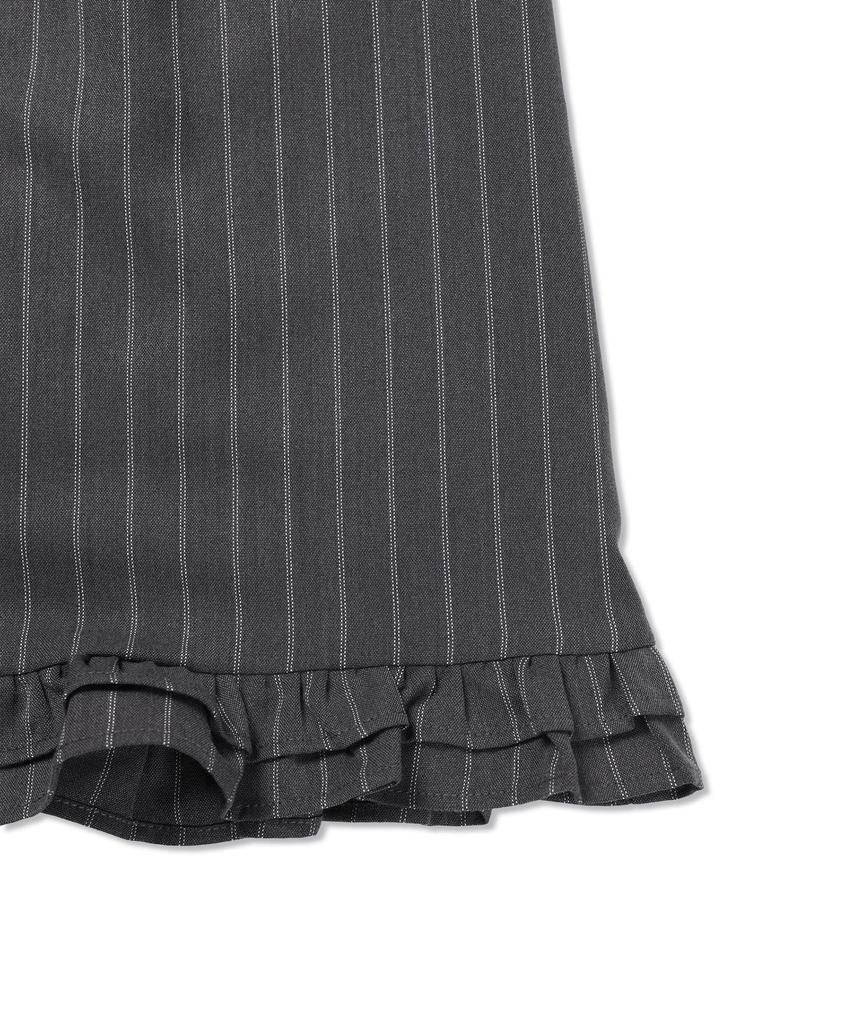 Michikoleondeonkosino Striped Shirred Mini Skirt Charcoal