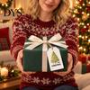 Customizable Name Labels 60 Pcs Christmas Tree Gift Tags with Hemp Rope, Watercolor Xmas Rope Included Winter Holiday Paper Tags, Merry Hanging