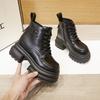 Thick-soled Martin Boots for Women's 2025 Autumn and Winter New Small Inner Height-increasing Short Boots British Versatile Medium Tube Women's Boots