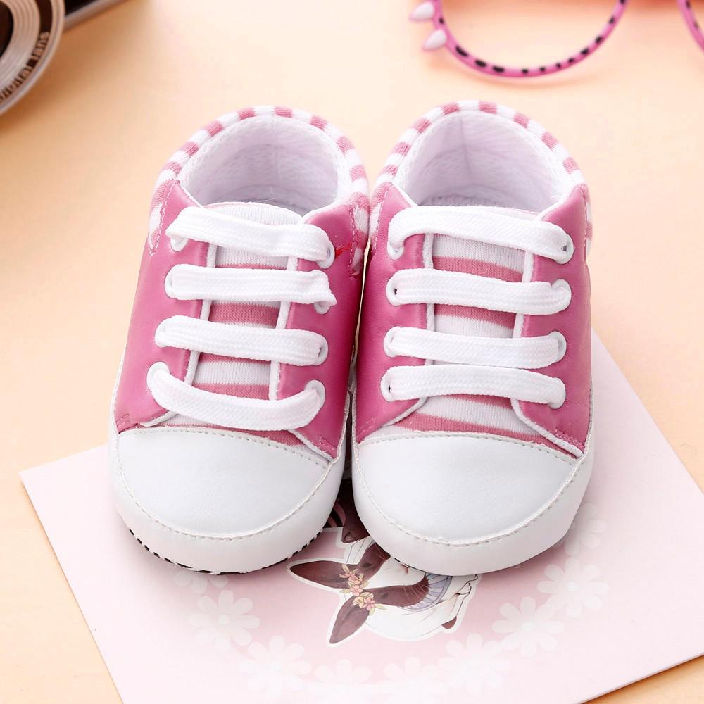 Newborn Infant Baby Girls Crib Shoes Soft Sole Anti-slip  Bandage Shoes