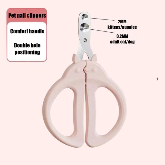 Cat Nail Clippers Circular Hole Ergonomic Double-Hole Positioning Blades Grooming Supplies Pet Trimmer Clippers for Cats Dogs