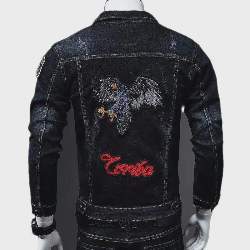 Men's Korean Style Slim Denim Jacket - Trendy Lapel Workwear for Spring & Autumn