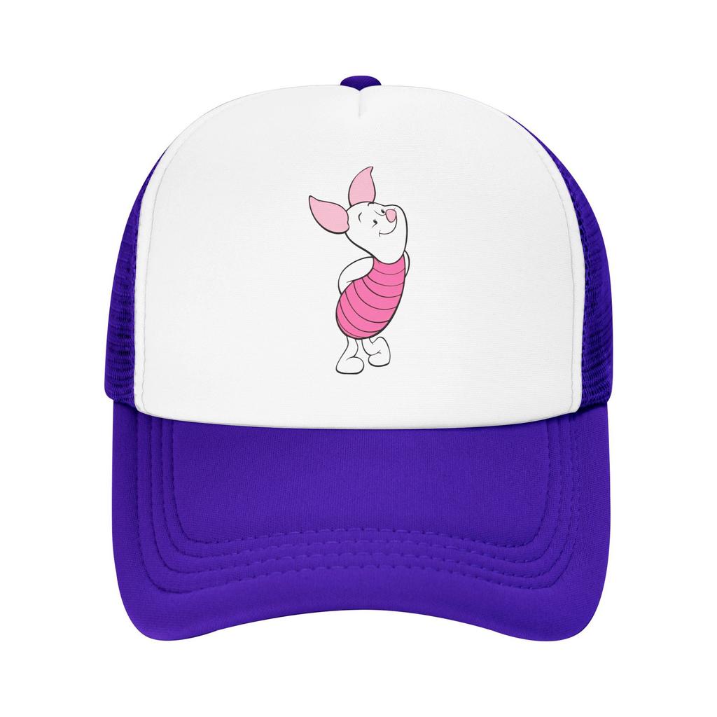Winnie the Pooh piglet Outfits Mesh Trucker Hat Unisex Breathable pink pig Mesh-back Sun Caps Casual Adjustbale