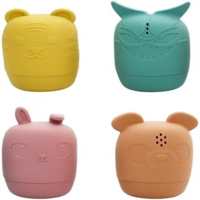 Baby Bath Toys Set - 4 Pack Soft Silicone Bathtub Toys Floating Water Toys, Sensory Squeeze Toys for Toddlers, Cute Animal Shapes Pool Toys