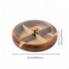Round Wooden Snack Box with Lid Lidded Nut Tray 4 Compartments Candy for Living Room