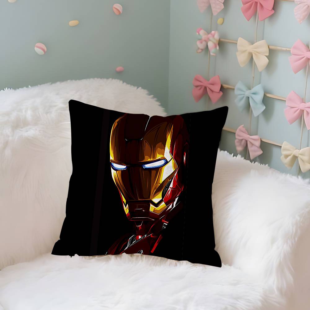 

w-Irons-Mans-Case Plush Fabric Soft Pillowcase Double Sided Print Cushion Cover Household Gifts 40cmx40cm