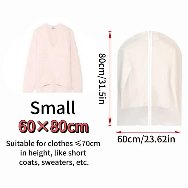 

1-10PC Clothes Hanging Dust Cover Wedding Dress Cover Suit Coat Storage Bag Transparent Fully Enclosed Clothes Cover with Zipper 1pcs