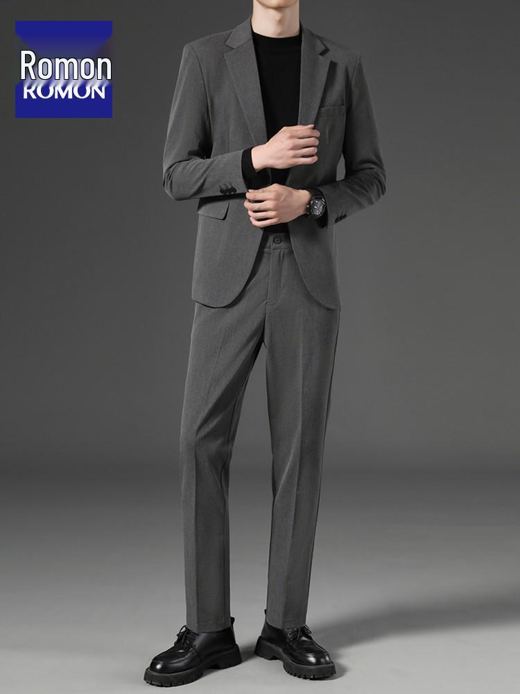 Romon Men's Two-Piece Blazer Jacket Suit: Business, Formal, Casual, Wedding Attire 2025.