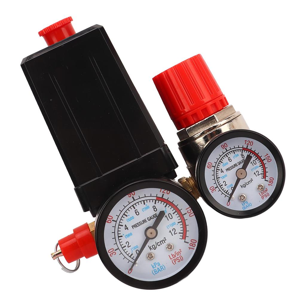 Air Compressor Pressure Switch Control Valve 0‑180PSI Quick Connector 3 in 1 for Automatic Control