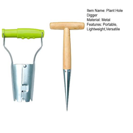 Plant Hole Digger for Planting Seeds And Bulbs Lightweight Garden Seeds Dispenser with Wooden Handle Handheld Tool for Tulip Daffodil Saffron