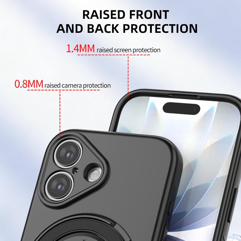 360° Otočný magnetický stojánek Pro pouzdro na telefon Magsafe Pro iPhone 17 16 Pro Max Air 17Pro 16Plus Pancéřové nárazuvzdorné ochranné pouzdro
