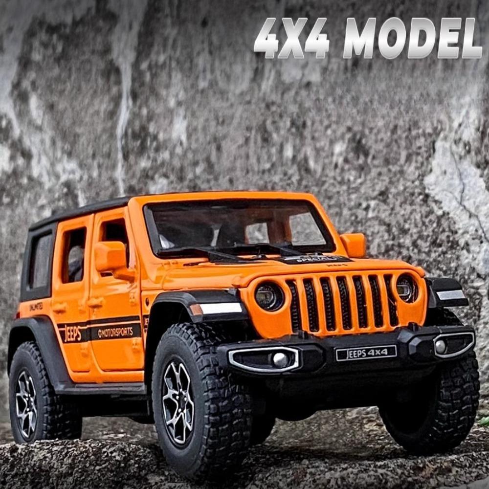 1/32 Scale Wrangler 4X4 Toy Car Models Alloy Diecast 6 Doors Opened Sound Light Pull Back Scale Model Cars Toys Holiday Gifts