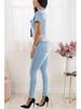 European American Slim-Fit Casual Waist-Cinching Jumpsuit Jeans Skinny Pants