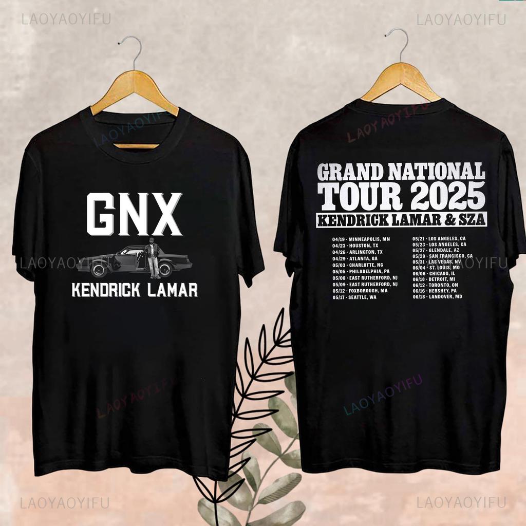 Grand National Tour Gift Kendrick Lamar Tour 2025 Fan Tee GNX Merch Graphic T Shirts Cotton Unisex Tops Oneck Fashion Style Top