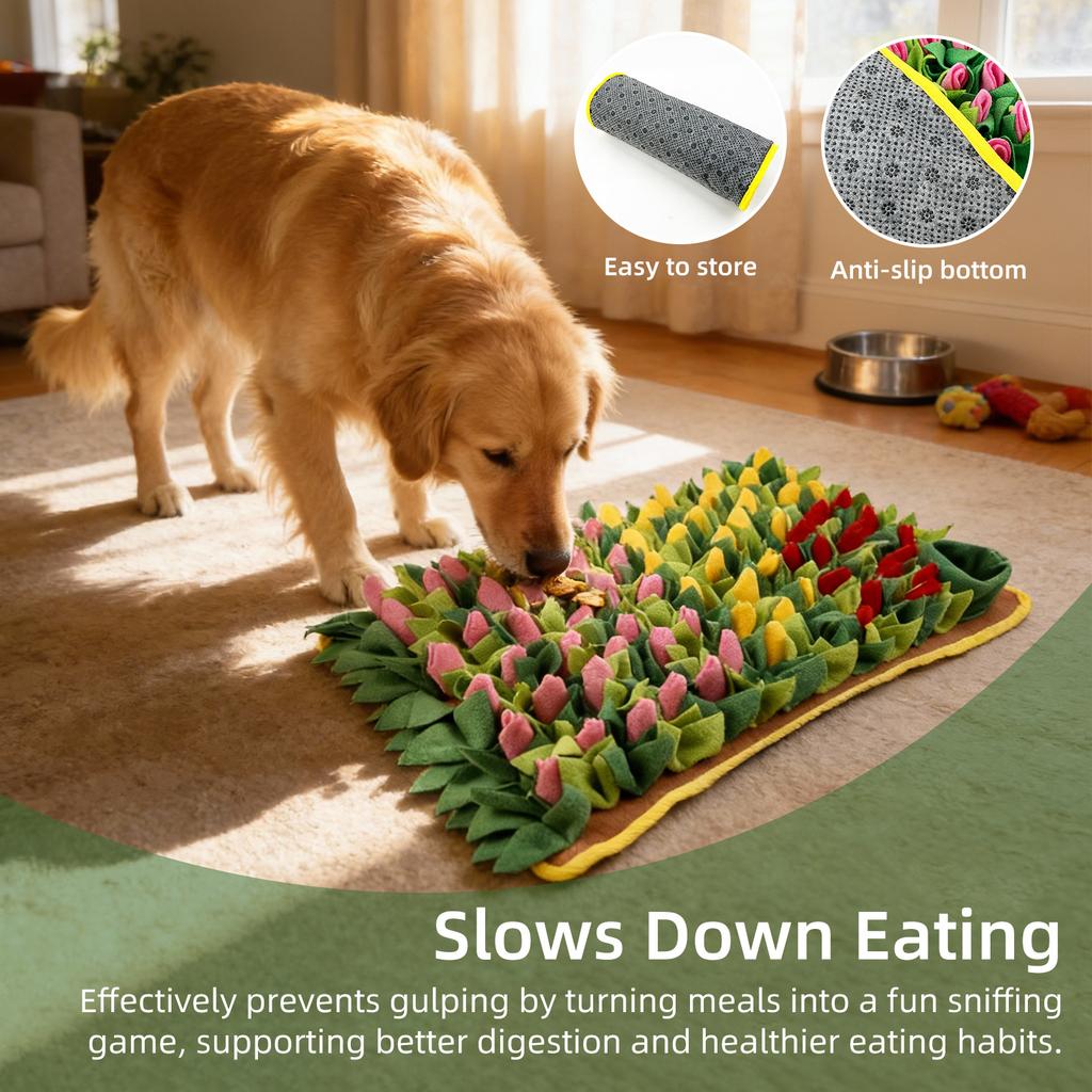 Pet Snuffle Mat Toy, Sniffing Pad for Dogs & Cats, Soft Touch, Interactive Dog Slow Feeder, Indoor Foraging Training