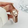 Vintage Style Small Square Dial Quartz Watch for Women Thin Strap Elegant Design Lightweight Durable Wristwatch