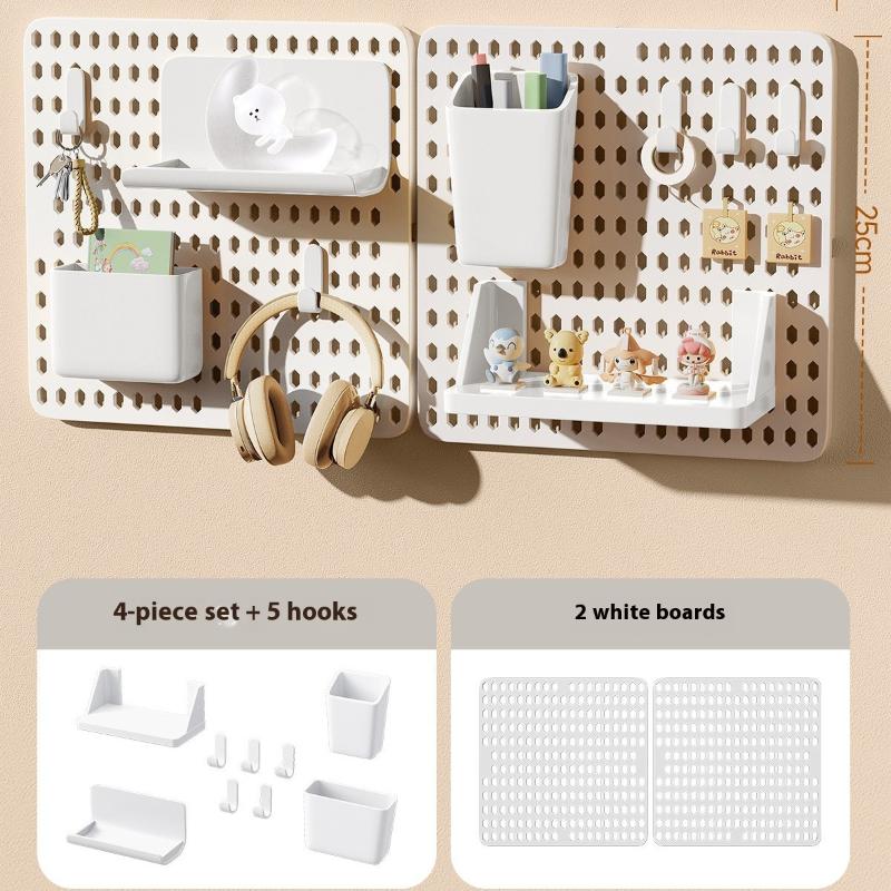 Hole Board Dormitory Wall Shelf Free Punching Adhesive Study Wall Mount Students Study Wall Mounted Storage Rack Home Decoration