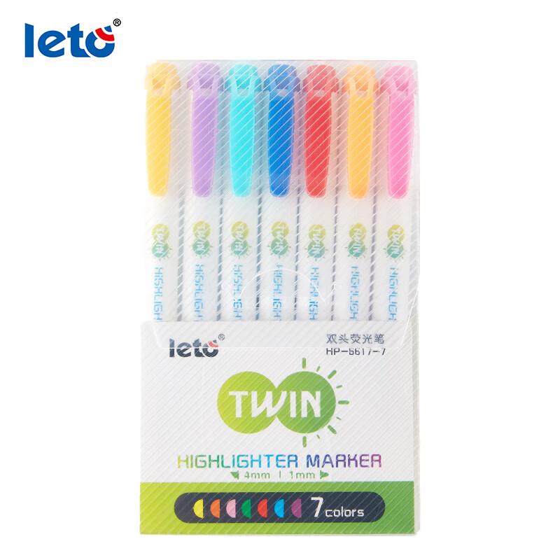LETO Dual-Tip Highlighter Pen Set