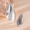 Design Sense Metal Fish Tail Asymmetric Stud Earrings for Women Minimalist Silver Color Glossy Fashion Earrings Chic Jewelry