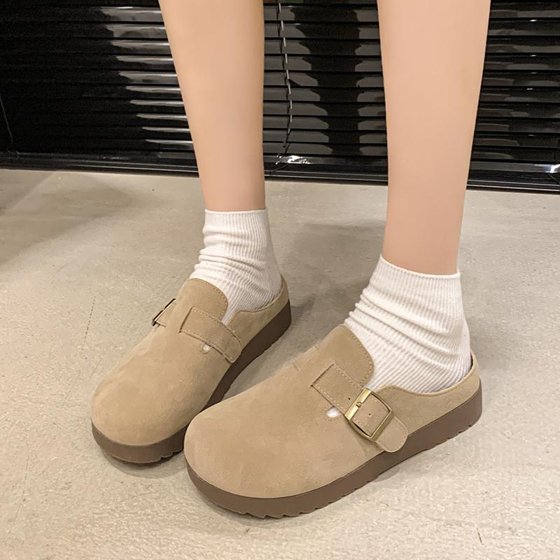 Damen Hausschuhe Dicke Sohle Plateau Sandalen Lässige Mädchen Clogs Höhenerhöhung Sommer Geschlossene Zehenpartie Offene Ferse Schuhe Übergröße