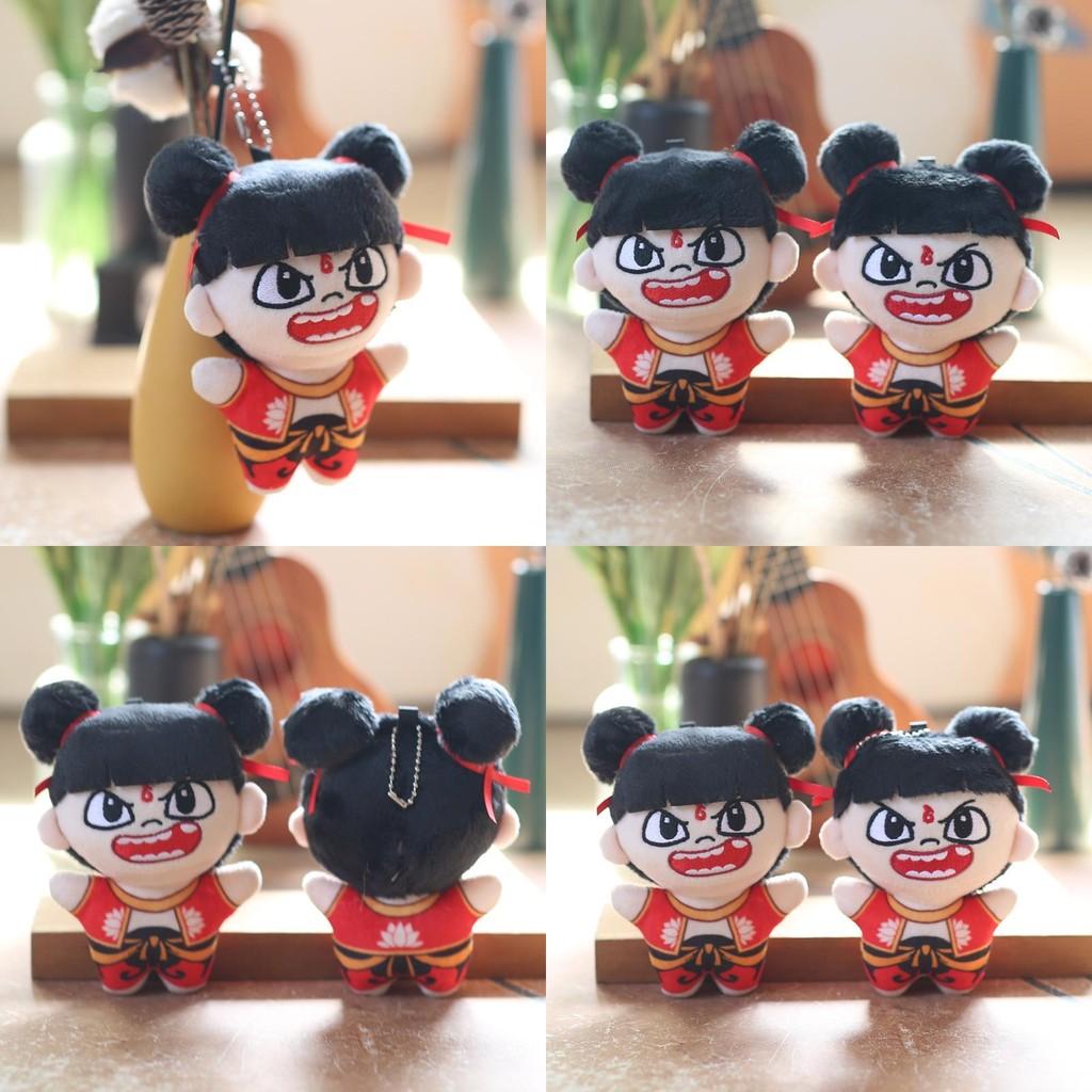 Stuffed Plush Nezha Doll Keychain Toy Backpack Decor Gift For Kids Girls Boys
