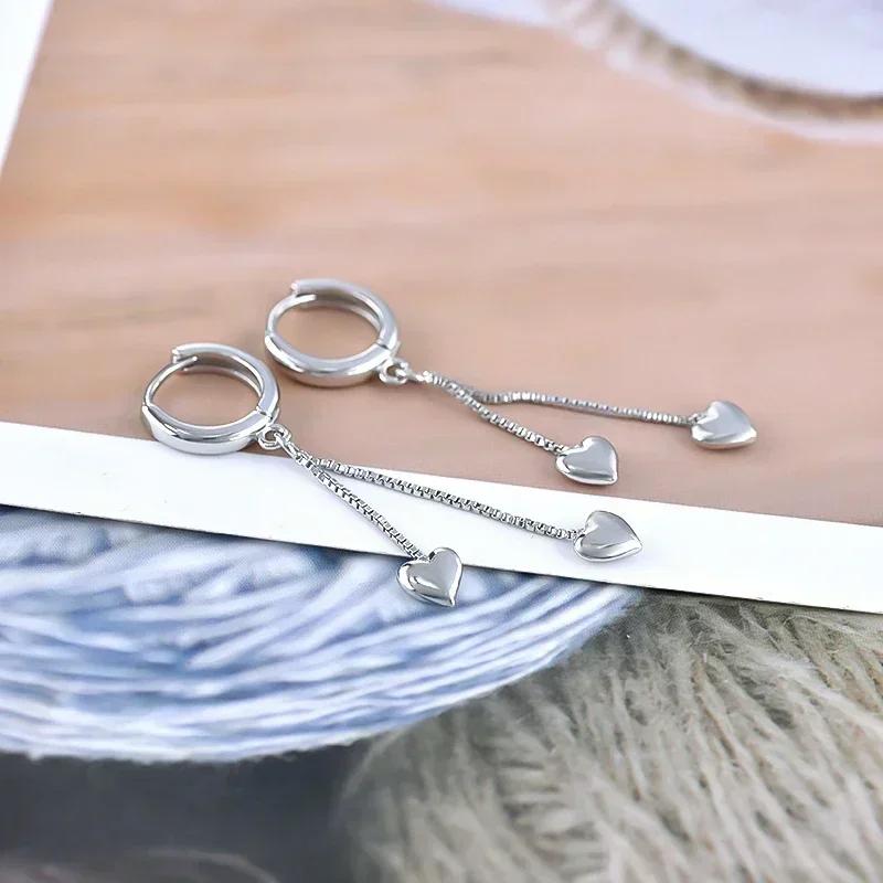 925 Silver Ear Needle Crystal White Zircon Silver Series Tassel Drop Earrings Luxury Fashion Party Jewelry Accessories