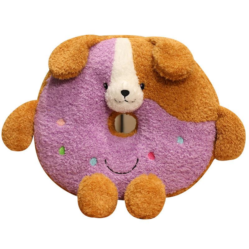 Cartoon Cute Donut Puppy Pillow Doll Plush Toy Doll Living Room Sofa Pillow Ornament Gift