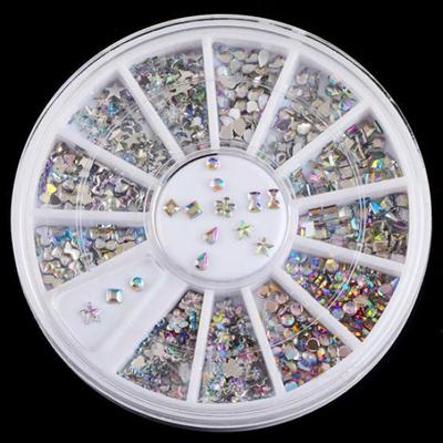 Mixed Styles Acrylic Art Stickers Tip Glitter Rhinestone Nail Decorations