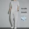 Men's Ice Silk Casual Two-Piece Summer Set: Short-Sleeve T-Shirt & Trousers Sportswear