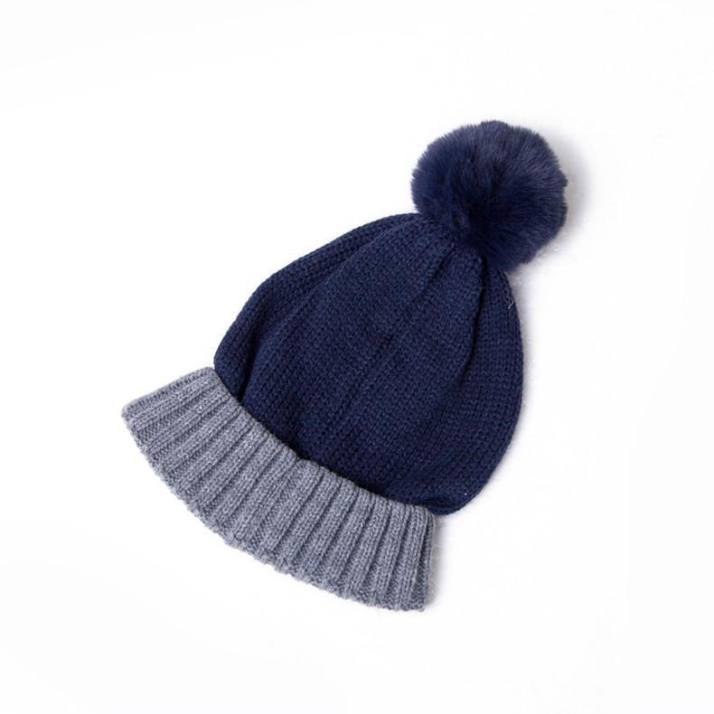 Autumn and winter new pony * Li color matching children's hairball wool knitted hat thickened scarf set