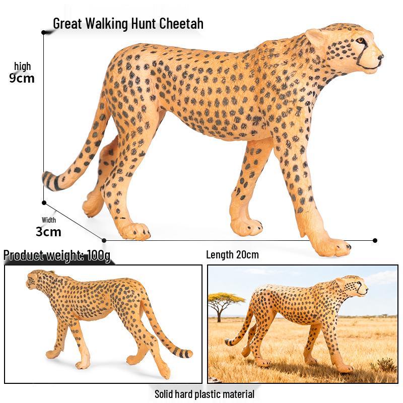 Kids' Wild Animal Model Toys: Leopard, Cheetah, Jaguar, Black Panther, Snow Leopard Figurines.