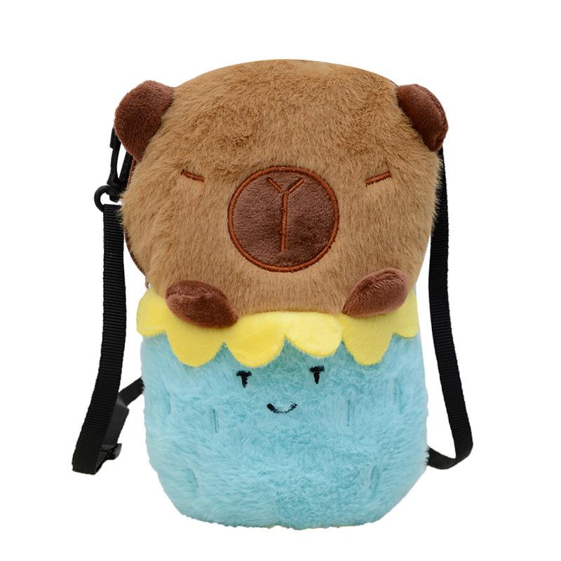 

Adorable Soft And Capybara Plush Shoulder Bag For Children Perfect For Occasions All синий