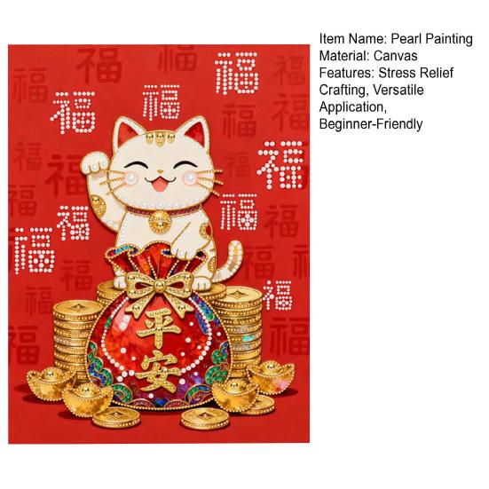 DIY Pearl Painting Kit for Adults Beginners 3D Pearl Art Craft Resin Pearls Pre-Printed Canvas Set for Home Wall Decor Gift Idea