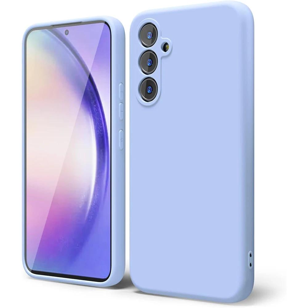 

Настоящий жидкий силиконовый чехол для Samsung Galaxy A05 A05S A15 4G 5G S24 S24 + S24 Ультра роскошный противоударный чехол для Samsung Galaxy A25 A35 A55, аксессуар Samsung A55 фиолетовый
