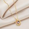 Luxury Heart Of Ocean Crystal Pendant Stainless Steel Necklace For Women Exquisite Zircon Clavicle Chain Wedding