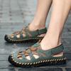 Leather Men Water Beach Sandals Summer Outdoor Casual Closed Toe Sports Sandals Non-slip Soft Hiking Wading Sneakers