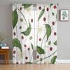 Natural Coffea Or Coffee Tree Leaves Chiffon Sheer Curtains for Living Room Bedroom Window Curtain Voiles Tulle Cortinas