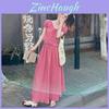 French Minimalist Summer Dress Set With Pvc Fabric For Casual Chic Women