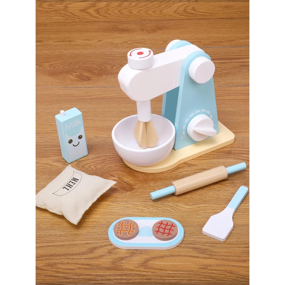 Wooden Kitchen Pretend Play Toy Simulation Wooden Food Mixer Baby Early Learning Educational Toys